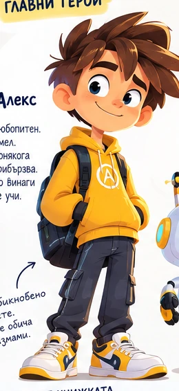 Алекс — любопитен и смел кибергерой