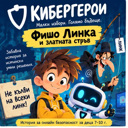 Корица на книга 1 — Кибергерои: Фишо Линка и златната стръв